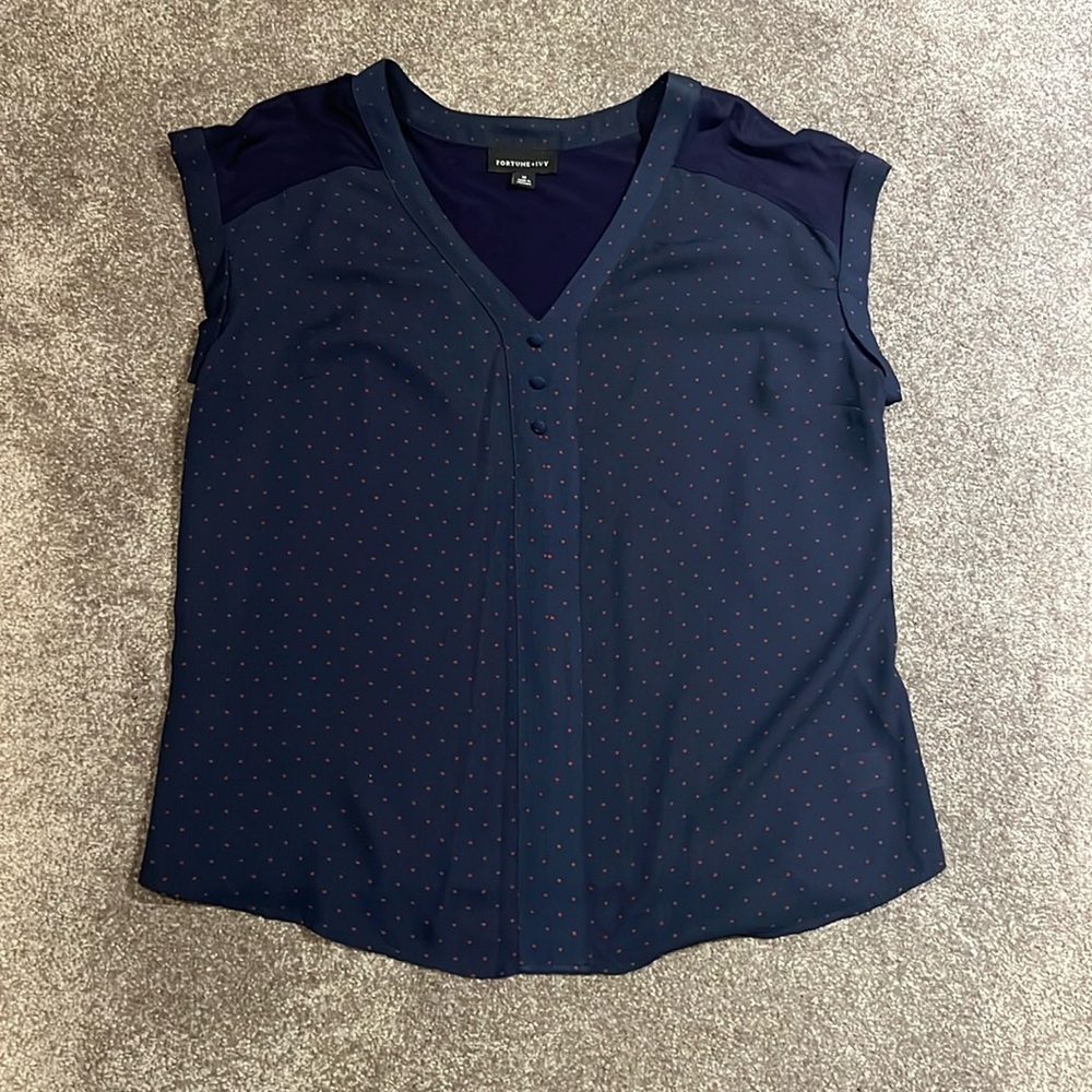 Fortune+Ivy blue blouse, sz M